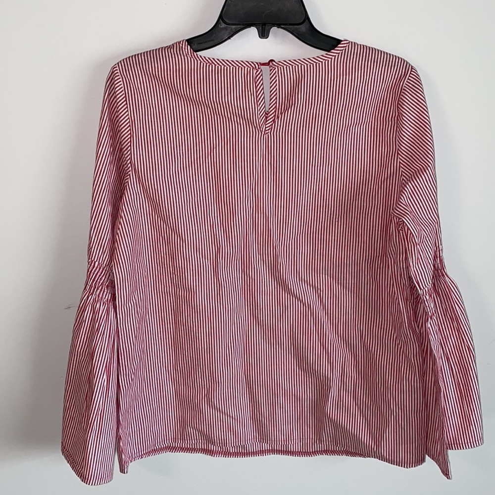 Solitaire Red and White Striped Bell Sleeve Top Size S - Picture 5 of 9
